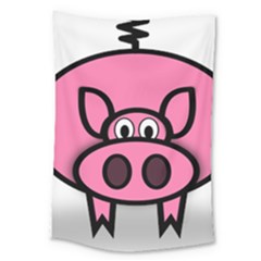 Pork Pig Pink Animals Large Tapestry by Mariart