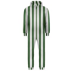 Plaid Line Green Line Vertical Hooded Jumpsuit (men)  by Mariart