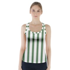 Plaid Line Green Line Vertical Racer Back Sports Top by Mariart