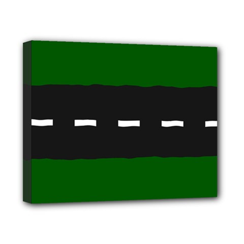 Road Street Green Black White Line Canvas 10  X 8 