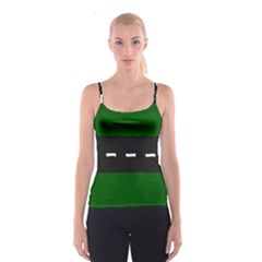 Road Street Green Black White Line Spaghetti Strap Top by Mariart