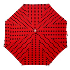 Red White Black Hole Polka Circle Straight Umbrellas by Mariart