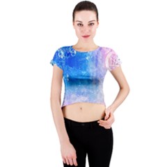 Horoscope Compatibility Love Romance Star Signs Zodiac Crew Neck Crop Top by Mariart