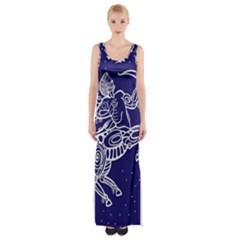 Sagitarius Zodiac Star Maxi Thigh Split Dress