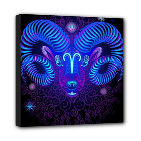 Sign Aries Zodiac Mini Canvas 8  X 8 