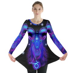 Sign Capricorn Zodiac Long Sleeve Tunic 