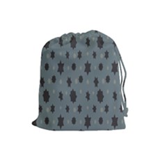 Star Space Black Grey Blue Sky Drawstring Pouches (large) 