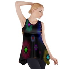 Star Space Galaxy Rainboiw Circle Wave Chevron Side Drop Tank Tunic by Mariart