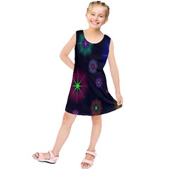 Star Space Galaxy Rainboiw Circle Wave Chevron Kids  Tunic Dress by Mariart