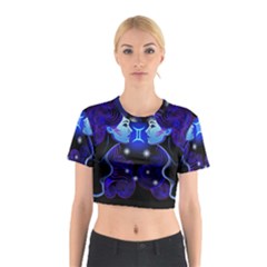 Sign Gemini Zodiac Cotton Crop Top by Mariart