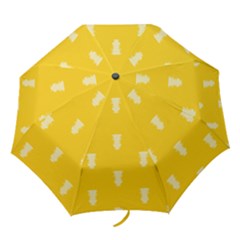 Waveform Disco Wahlin Retina White Yellow Vertical Folding Umbrellas by Mariart