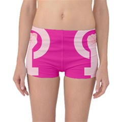 Women Safety Feminist Nail Strong Pink Circle Polka Boyleg Bikini Bottoms