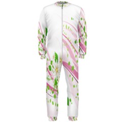 Sunflower Flower Floral Leaf Line Wave Chevron Pink Onepiece Jumpsuit (men)  by Mariart