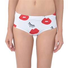 Smooch Pattern Design Mid-waist Bikini Bottoms by Nexatart