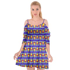 Seamless Prismatic Pythagorean Pattern Cutout Spaghetti Strap Chiffon Dress by Nexatart