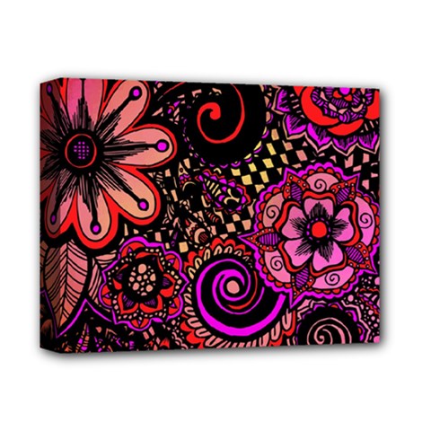 Sunset Floral Deluxe Canvas 14  x 11 