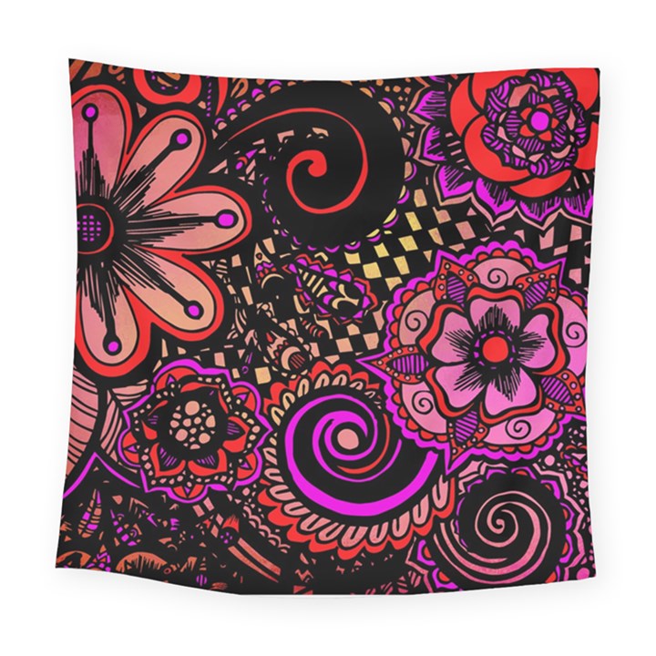 Sunset Floral Square Tapestry (Large)
