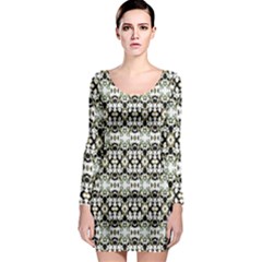 Abstract Ethnic Camouflage Long Sleeve Bodycon Dress by dflcprintsclothing