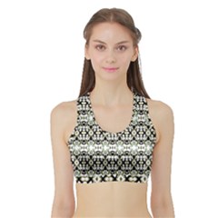 Abstract Ethnic Camouflage Sports Bra With Border by dflcprintsclothing