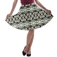 Abstract Ethnic Camouflage A-line Skater Skirt by dflcprintsclothing