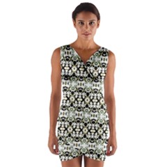 Abstract Ethnic Camouflage Wrap Front Bodycon Dress by dflcprintsclothing
