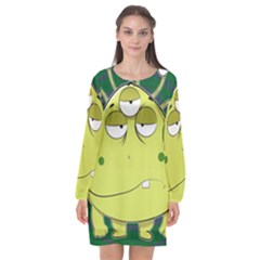 The Most Ugly Alien Ever Long Sleeve Chiffon Shift Dress  by Catifornia
