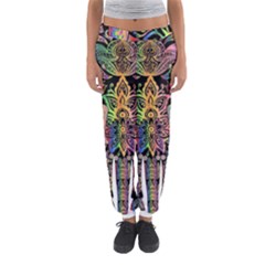 Prismatic Floral Pattern Elephant Women s Jogger Sweatpants