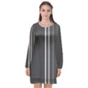 Lines Long Sleeve Chiffon Shift Dress  View1