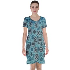 Abstract Aquatic Dream Short Sleeve Nightdress