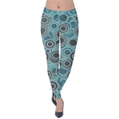 Abstract Aquatic Dream Velvet Leggings by Ivana