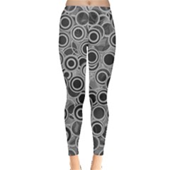 Abstract Grey End Of Day Leggings  by Ivana