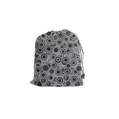 Abstract Grey End Of Day Drawstring Pouches (small)  by Ivana