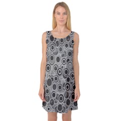 Abstract Grey End Of Day Sleeveless Satin Nightdress by Ivana