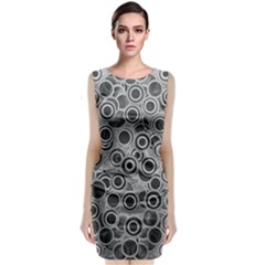 Abstract Grey End Of Day Classic Sleeveless Midi Dress