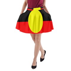 Flag Of Australian Aborigines A-line Pocket Skirt by Nexatart