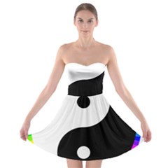 Rainbow Around Yinyang Strapless Bra Top Dress