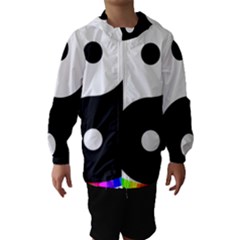 Rainbow Around Yinyang Hooded Wind Breaker (kids) by Nexatart