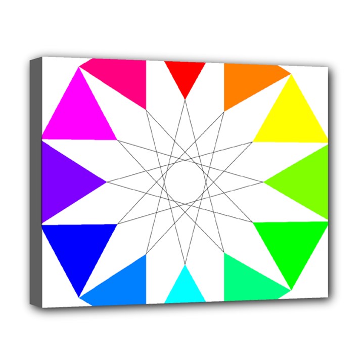 Rainbow Dodecagon And Black Dodecagram Deluxe Canvas 20  x 16  