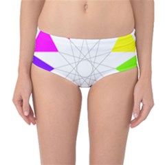 Rainbow Dodecagon And Black Dodecagram Mid-waist Bikini Bottoms