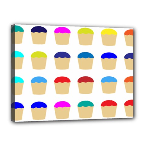 Colorful Cupcakes Pattern Canvas 16  X 12 