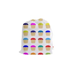 Colorful Cupcakes Pattern Drawstring Pouches (small)  by Nexatart