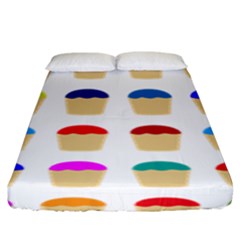 Colorful Cupcakes Pattern Fitted Sheet (king Size) by Nexatart