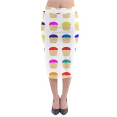 Colorful Cupcakes Pattern Midi Pencil Skirt by Nexatart