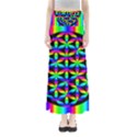 Rainbow Flower Of Life In Black Circle Maxi Skirts View1