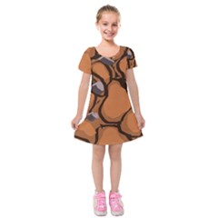 Seamless Dirt Texture Kids  Short Sleeve Velvet Dress by Nexatart