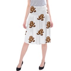 Gingerbread Seamless Pattern Midi Beach Skirt by Nexatart