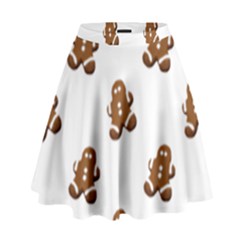 Gingerbread Seamless Pattern High Waist Skirt by Nexatart