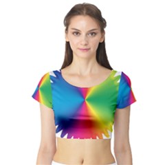 Rainbow Seal Re Imagined Short Sleeve Crop Top (tight Fit) by Nexatart