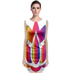 Rainbow Lotus Flower Silhouette Classic Sleeveless Midi Dress