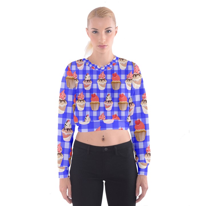 Cake Pattern Cropped Sweatshirt